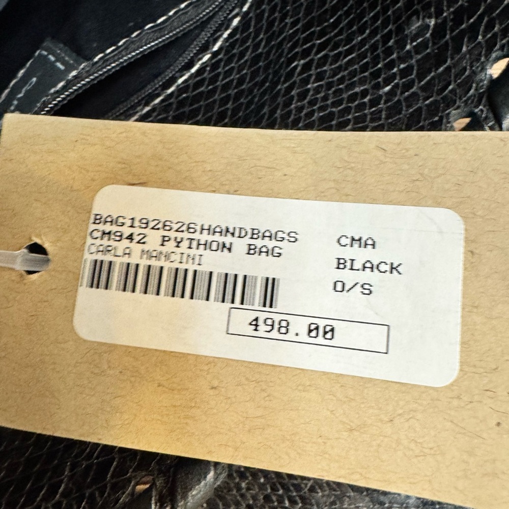 NWT Carla Mancini Python Leather Handbag NWT - image 12